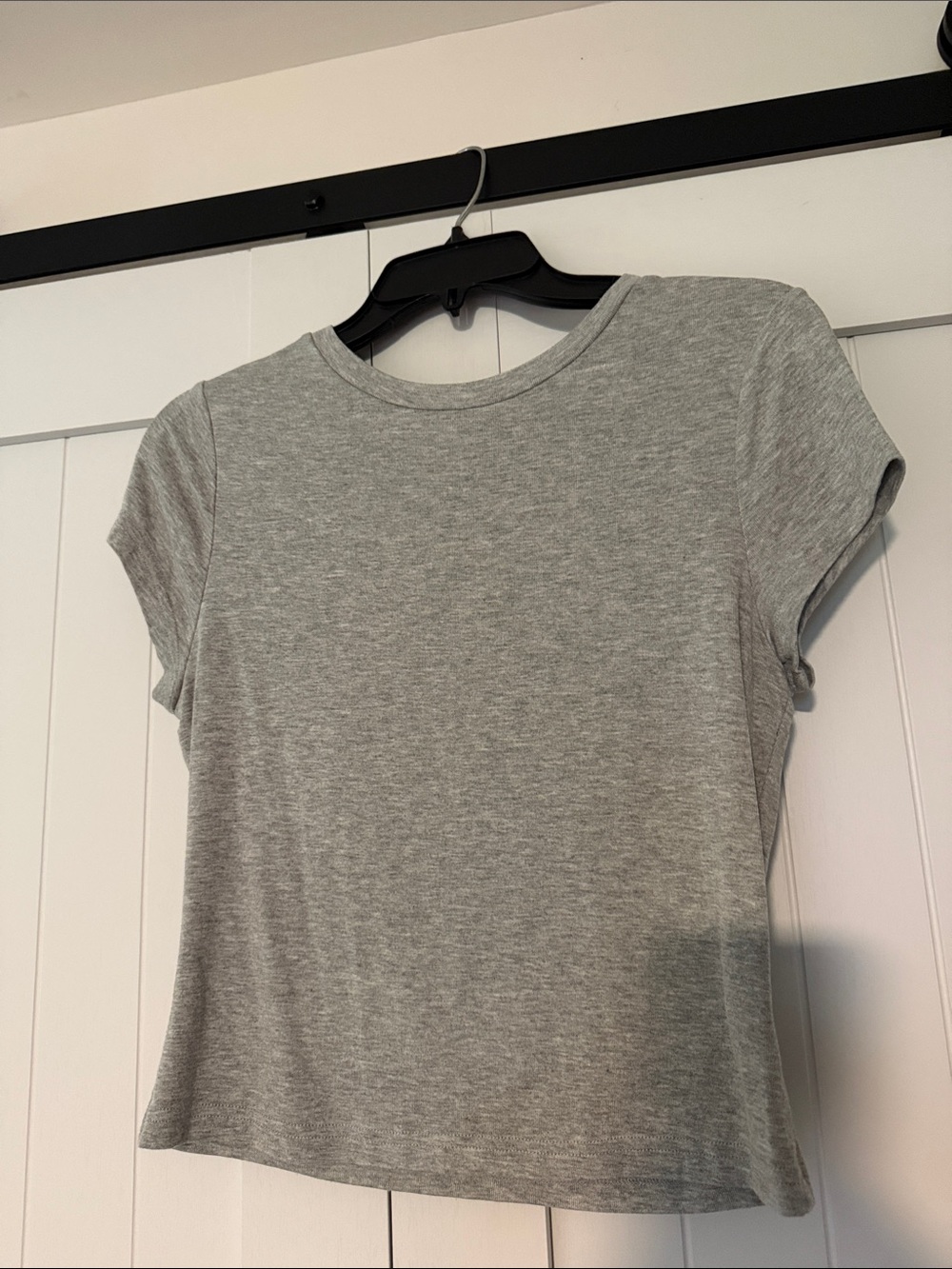 SHEIN Light Grey Short Sleeve Crewneck Tee